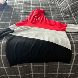 Red, Gray, and Black Colorblock Hoodie